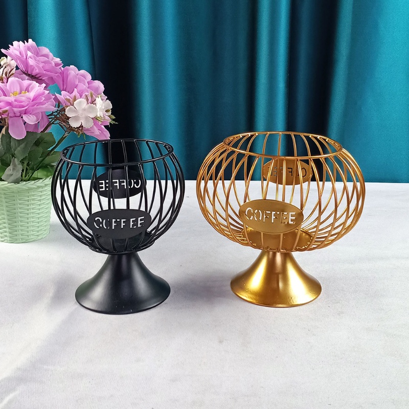 Giỏ Sắt Đựng Cà Phê / Kem Màu Đen Tiện Dụng