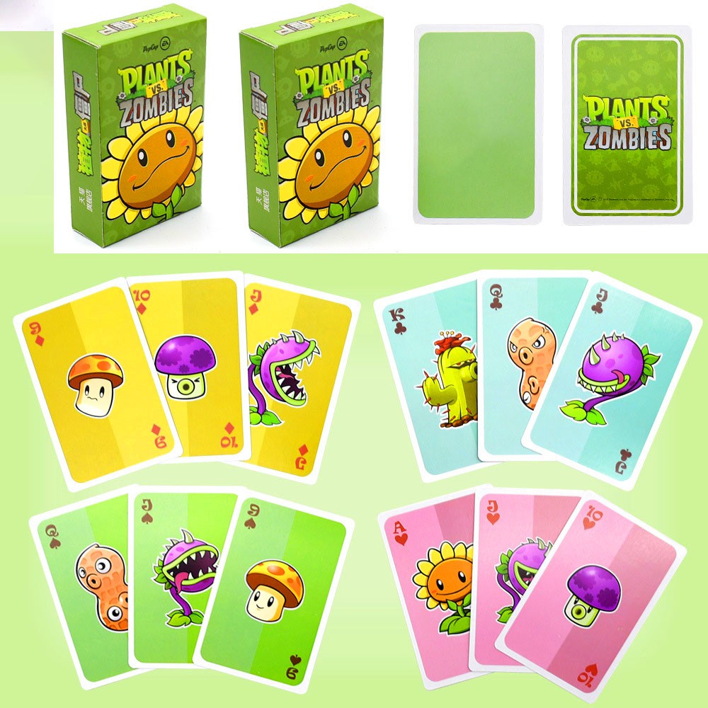 Bộ bài Tây Plants VS Zombies , bộ Tú người cây và quái vật 54 lá in hình anime manga dễ thương siêu độc đá
