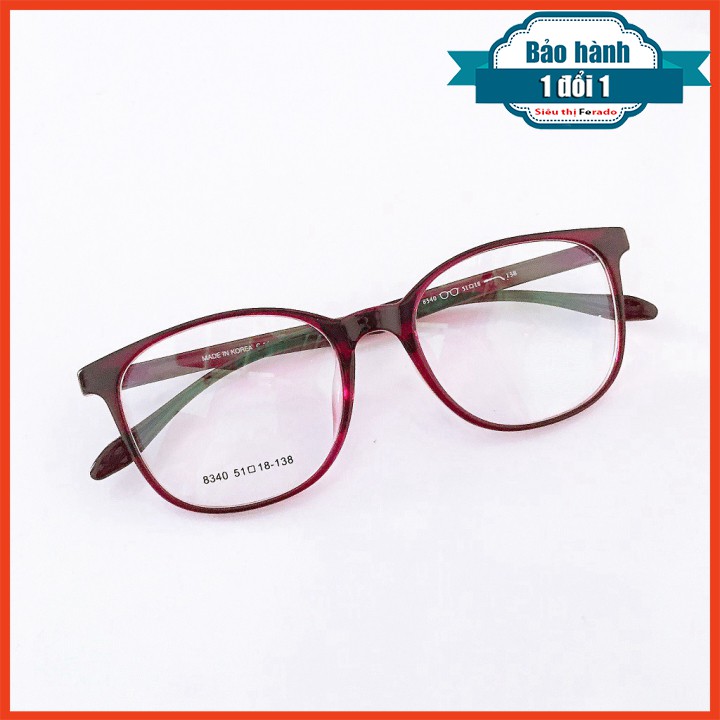 [Gía siêu rẻ] Kính Cận nhựa dẻo bền 8340 đã đeo là XINH -Nhận Cắt Mắt-Tặng kèm hộp+khăn+Chai nước lau kính