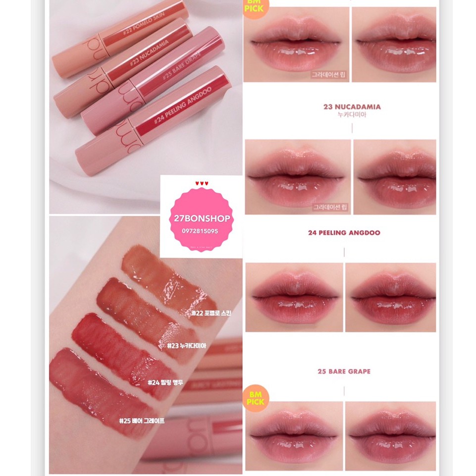 (Màu 22,23,24,25) Son Tint Lì Romand Juicy Lasting Tint - Bare Juicy Lasting 2021