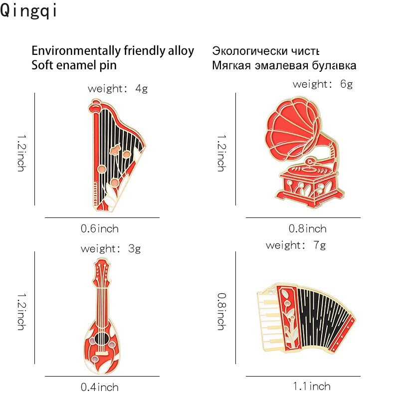 Ghim cài áo Miss Zoe hình các loại nhạc cụ cổ điển