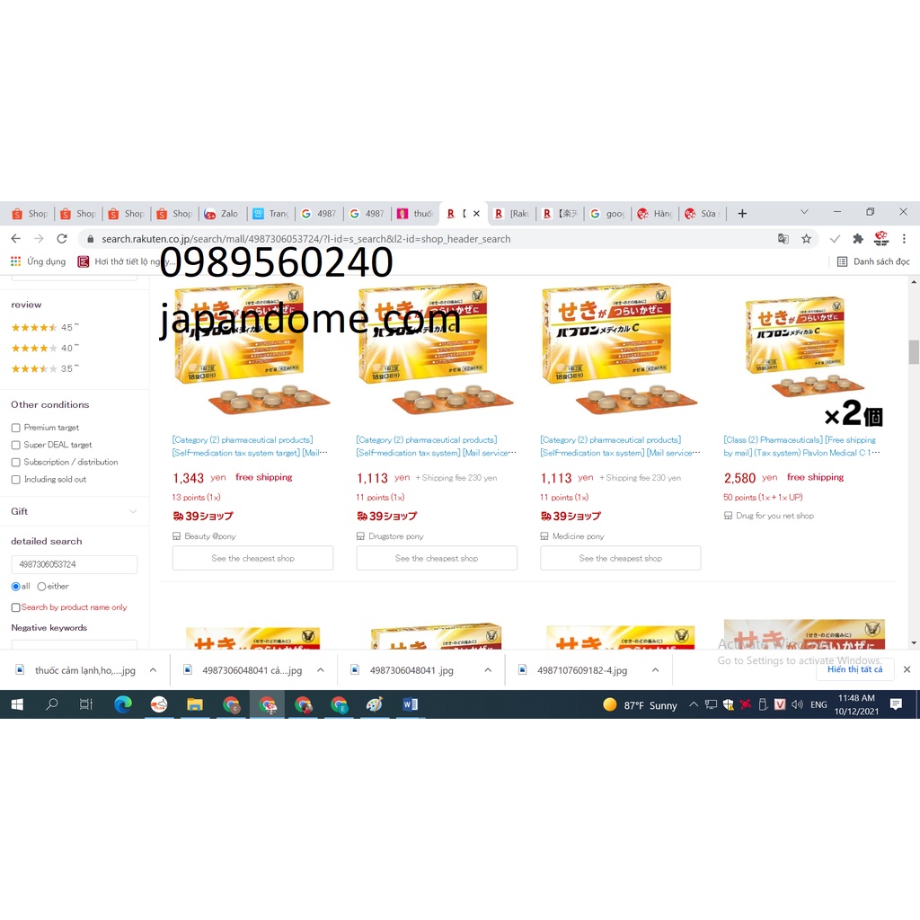 Thuốc cảm cúm Nhật nội địa Taisho Pabron