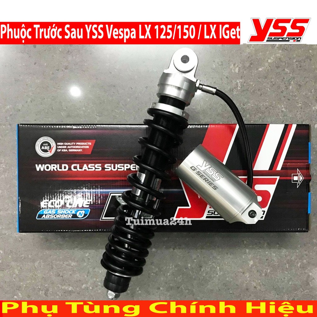 Bộ Phuộc Trước Sau YSS Vespa LX 125/150 / LX IGet màu Đen - Bạc