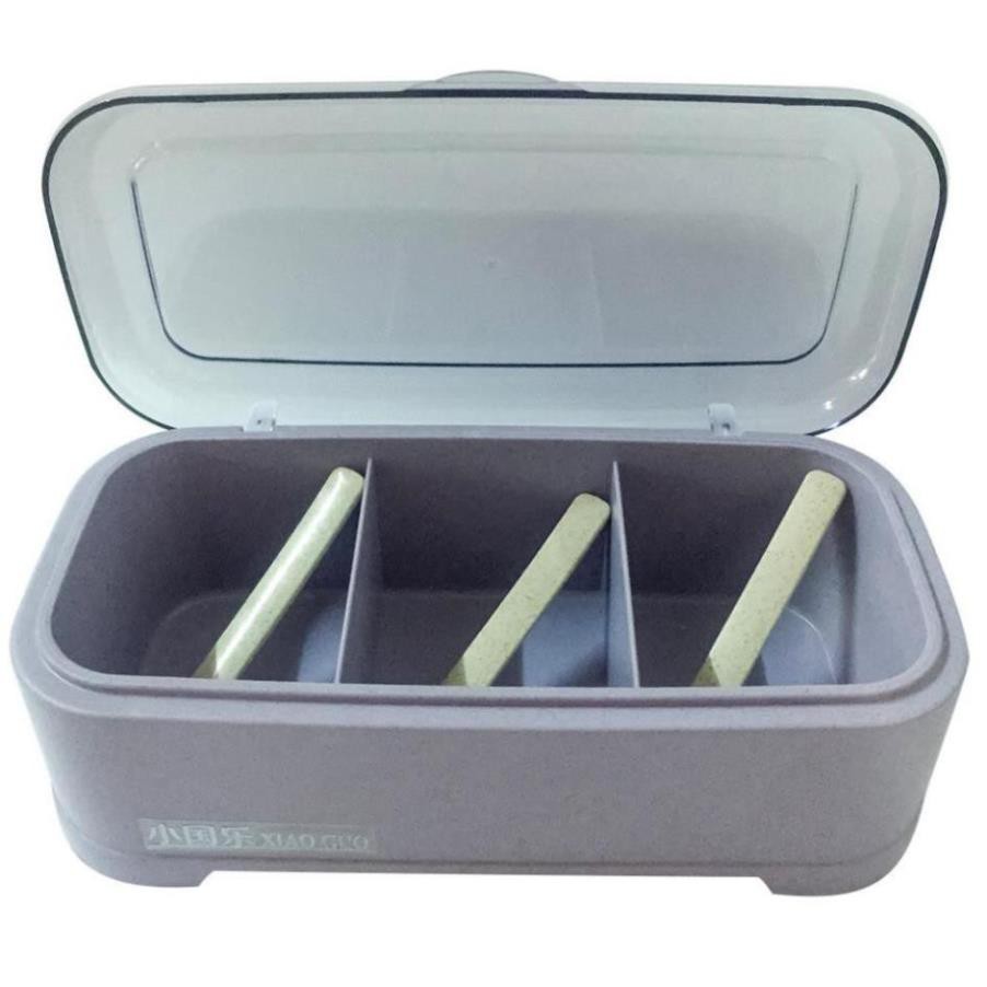 Hũ đựng gia vị 3 ngăn lúa mạch