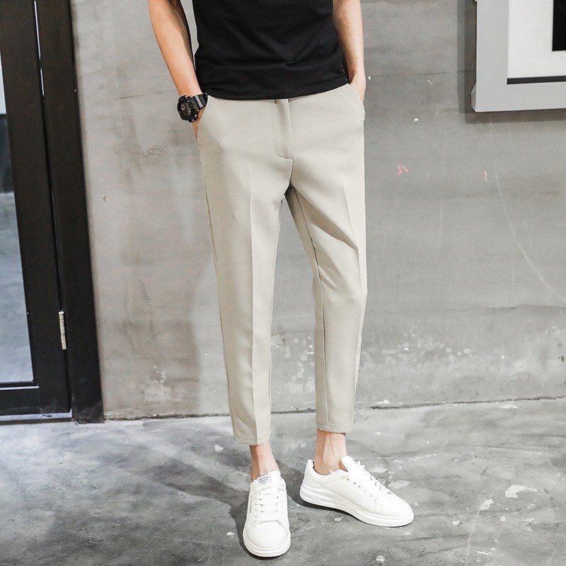 Quần tây nam T-max màu trắng sữa ống côn dáng slim fit | BigBuy360 - bigbuy360.vn