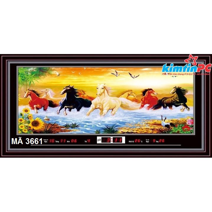 Lịch vạn niên – Tranh đèn – Đồng hồ - Khổ 55x100cm - mã 3661