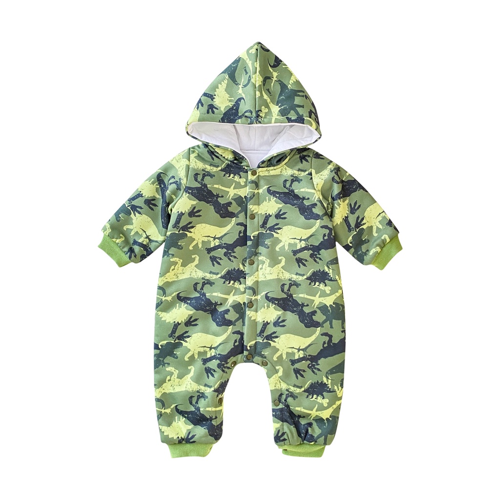 Áo liền quần SANLUTOZ tay dài có mũ trùm đầu mùa đông cho trẻ mới biết đi