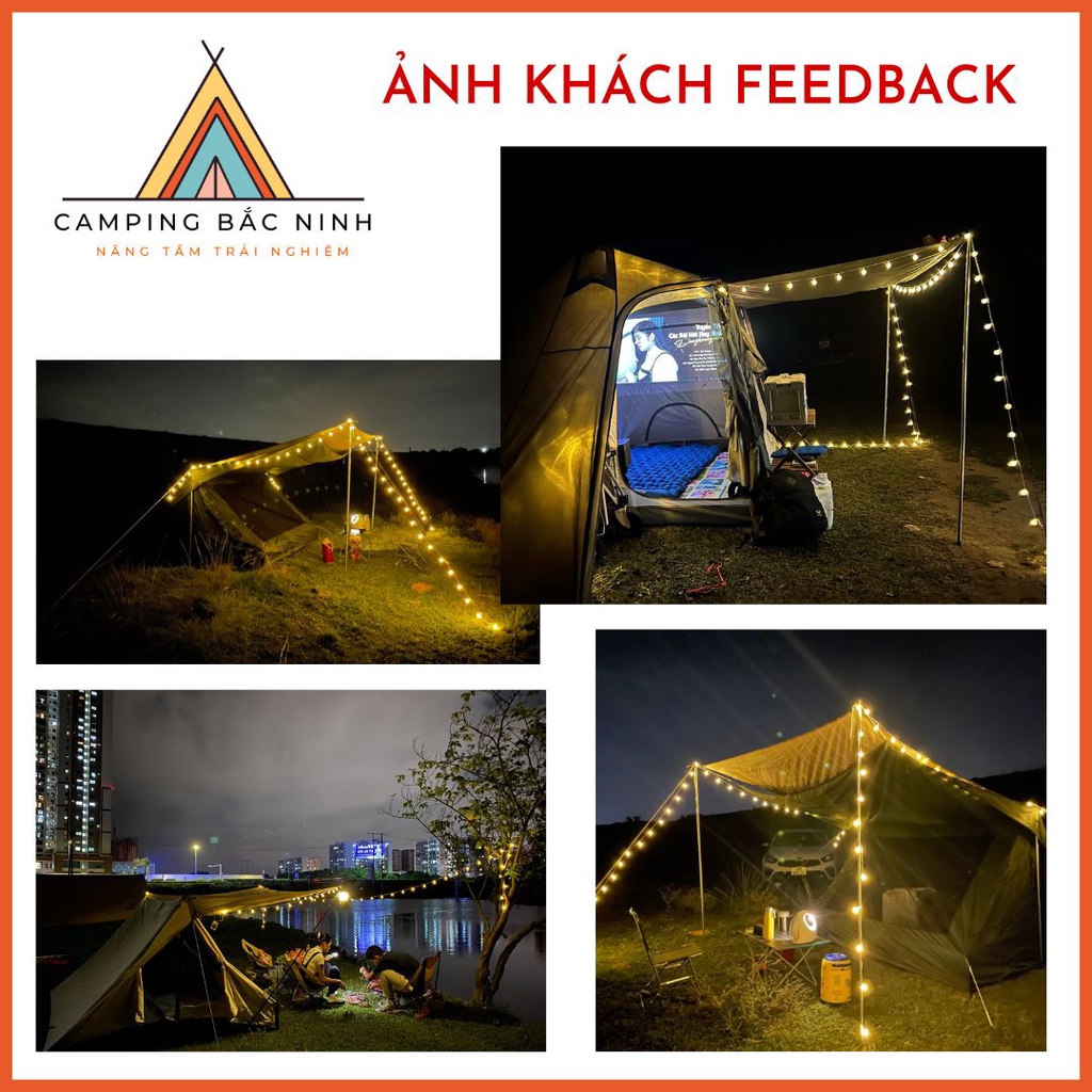 Dây led bi tròn trang trí lều trại dài 6m x 40 bóng