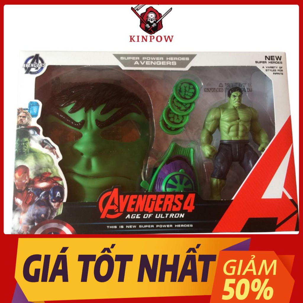 Đồ Chơi Mặt Nạ Hulk Và Phụ Kiện Chiến Đấu Cho Bé Nhập Vai Siêu Anh Hùng Cực Chất