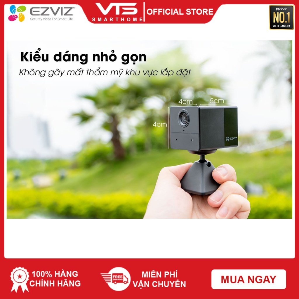 [FREESHIP Camera Wifi EZVIZ BC2 2MP Không Dây, Full HD 1080P, Pin Sạc 2000 mAh, Đàm Thoại 2 Chiều, Mẫu Mới CB2 Type C