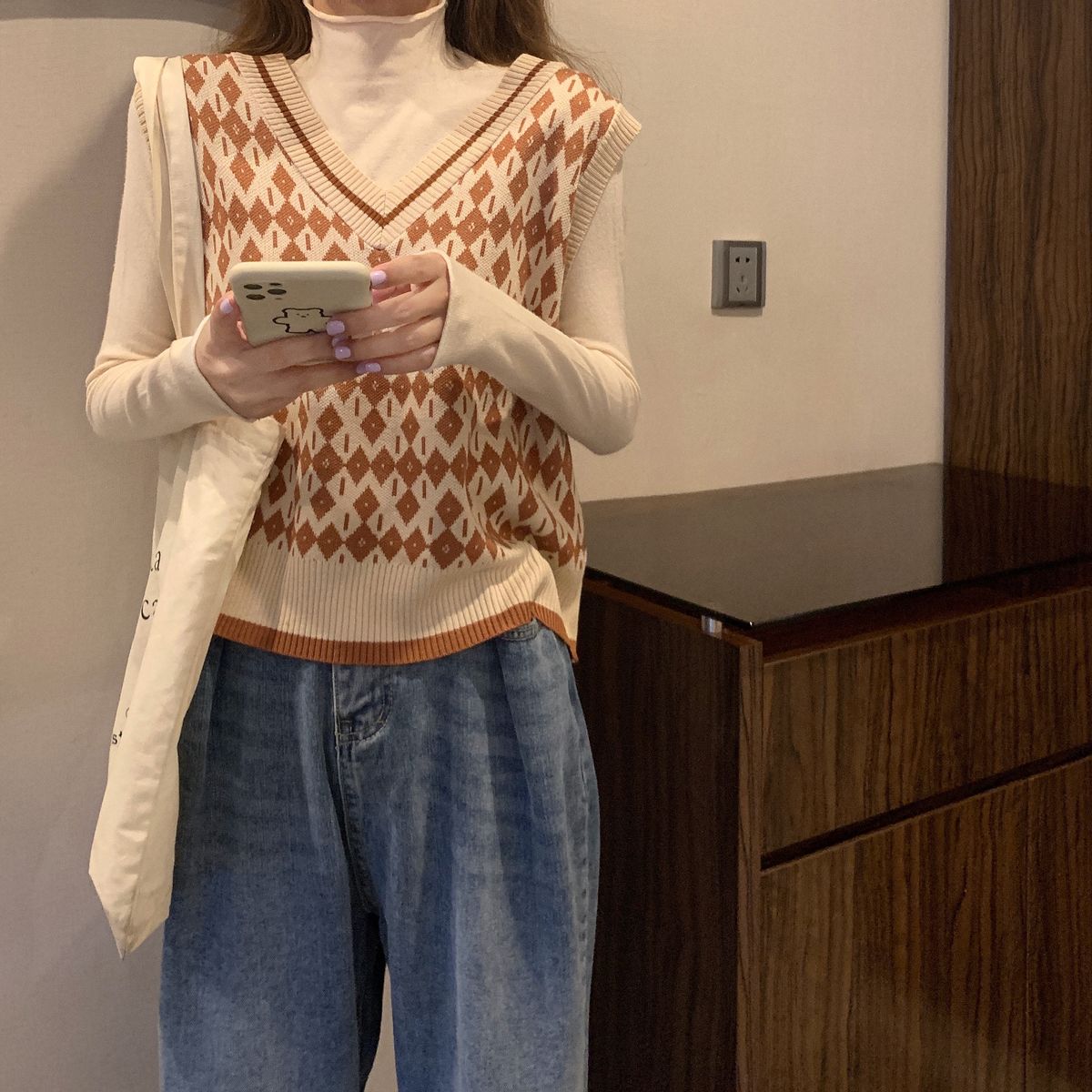 Áo Len Nữ Không Tay Cổ Chữ V Dáng Rộng Phong Cách Hàn Quốc | BigBuy360 - bigbuy360.vn