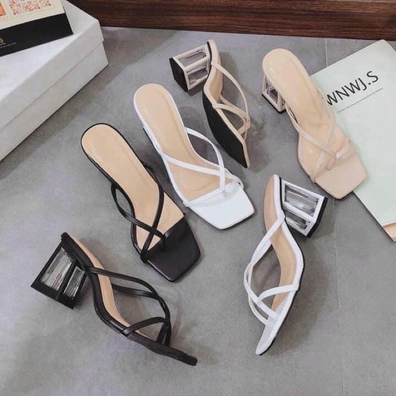 Guốc cao gót nữ đế vuông 5 phân quai kẹp ngón hottrend cho nữ 2022 VINA STORE mã TH06