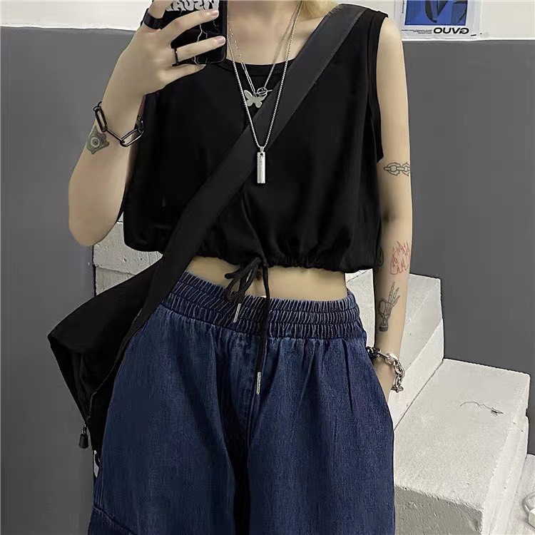Áo ba lỗ croptop bazic RUBY HOUSE86 2 màu đen, trắng, chất cotton thấm hút mồ hôi, dây điều chỉnh from rộng đẹp