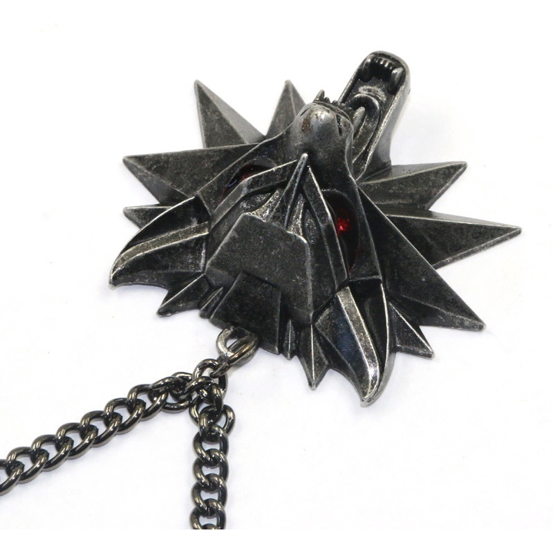 Kalung Rantai Bandul Serigala Merah Bahan Stainless Steel 316L untuk Wanita