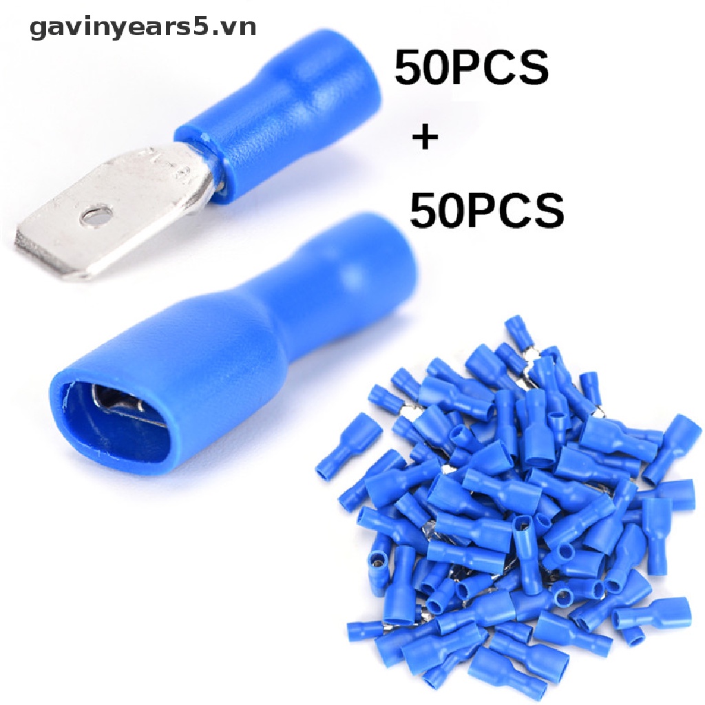 [gavin] Bộ 100 Đầu Nối Dây Điện Cách Điện Cái &amp; Đực ~