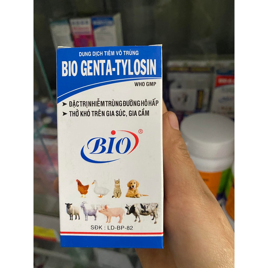 [ĐT] Bio Genta Tylosin viêm ruột, tiêu chảy trên gà, vịt, heo, dê, chó, mèo
