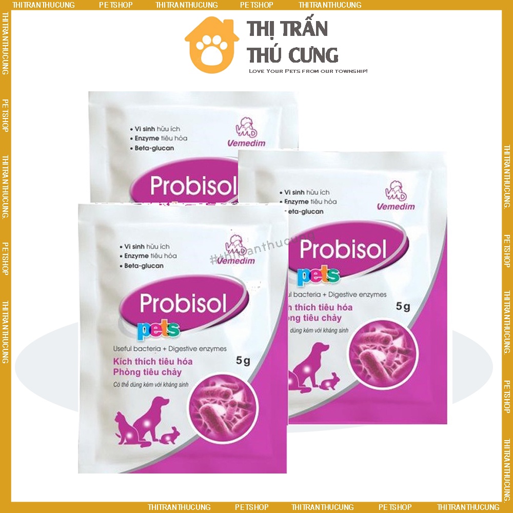 Vemedim Probisol Pets - Men Tiêu Hóa Cho Chó Mèo phòng tiêu chảy &amp; tăng đề kháng gói 5g