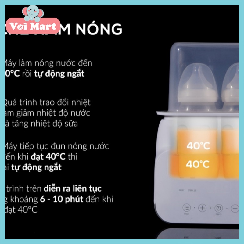 Máy Hâm Sữa Tiệt Trùng Điện Tử Duo 4 Fatzbaby FB3095MX Bảo Hành Chính Hãng 12 Tháng