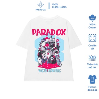 Jptn /áo thun form rộng paradox tay lỡ - unisex - in hình - monster doodle - màu trắng!