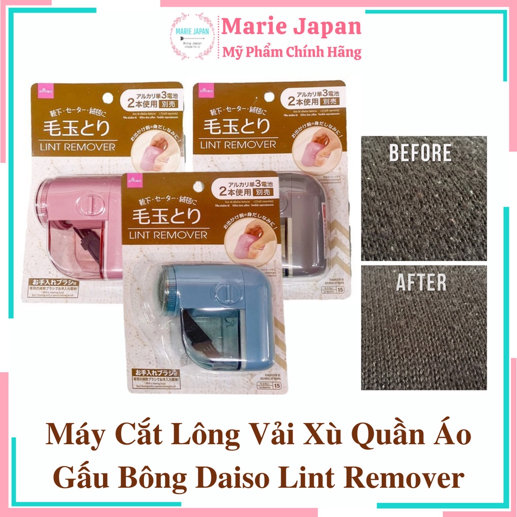 Máy Cắt Lông Vải Xù Quần Áo Gấu Bông Daiso Lint Remover