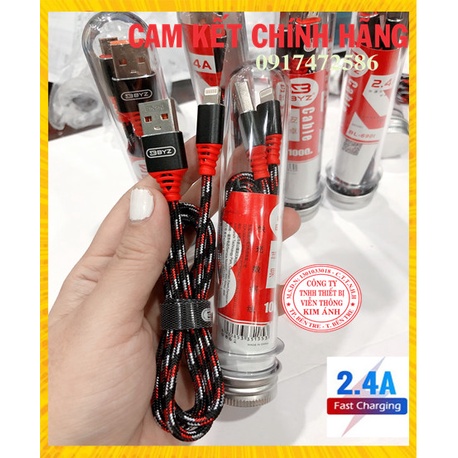 Lightning- Dây sạc nhanh BYZ 690M- ống nghiệm- chuôi lightning - Hàng Chính Hãng bảo hành 6 tháng