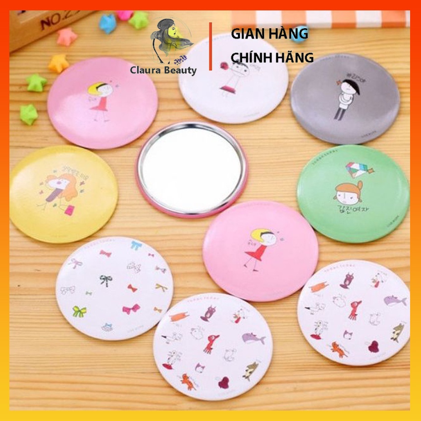 Gương MiNi Bỏ Túi Phong Cách Hàn Quốc, Nhọ Gọn Tiện Lợi - Claura Beauty