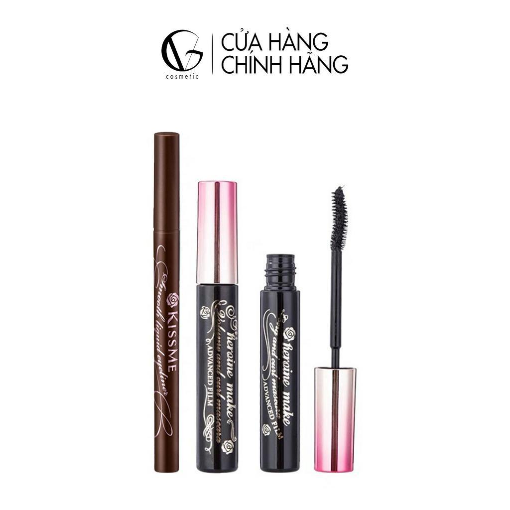 Combo Mascara Và Kẻ Mắt Nước KISSME Trang Điểm Mắt Hoàn Hảo