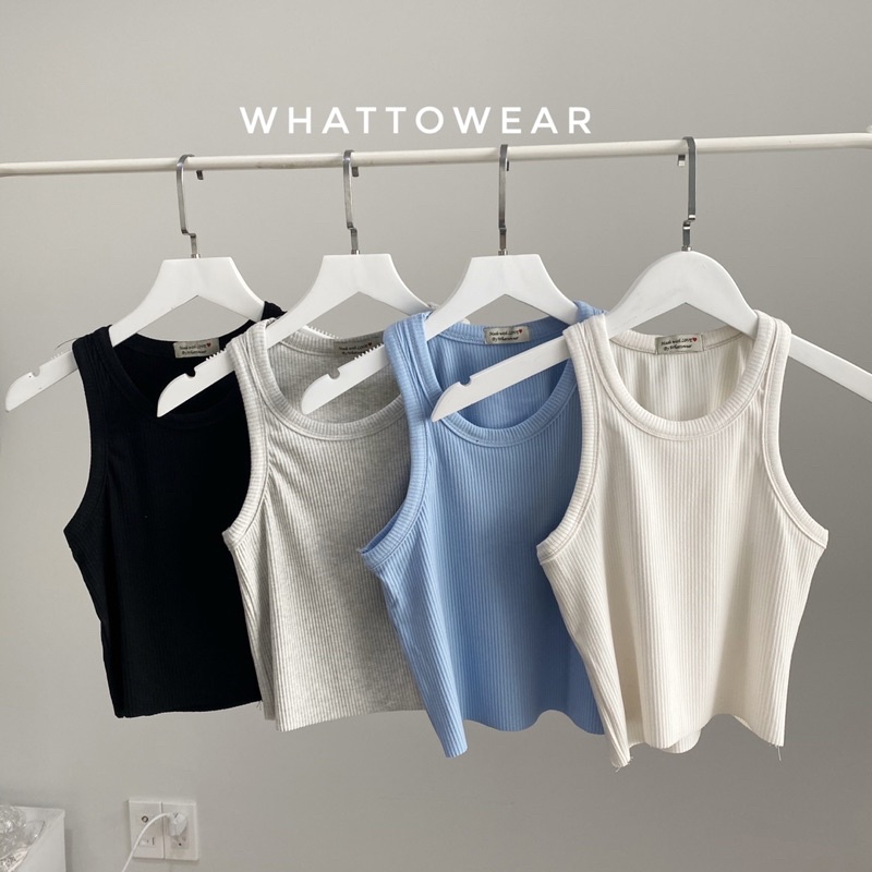 Áo ba lỗ croptop lai cắt thun zip - by whattowear