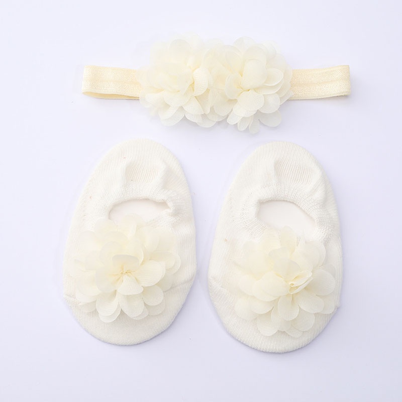 Set 2 Món Vớ Công Chúa Màu Trơn Đính Hoa Ren Dành Cho Bé Gái Sơ Sinh