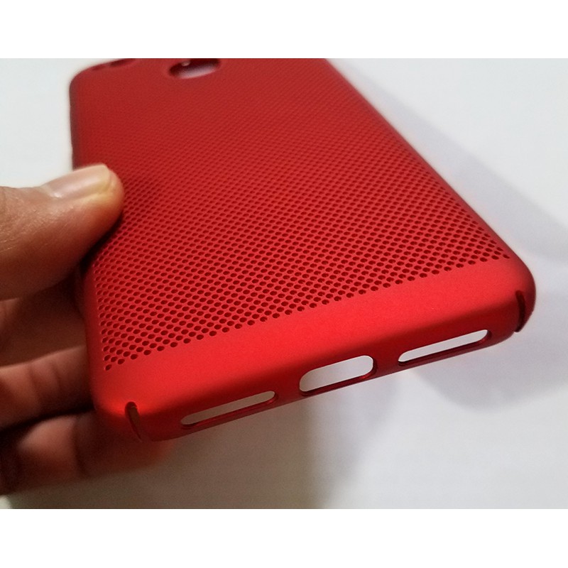 Ốp lưng lưới tản nhiệt Xiaomi Redmi 4x tặng kính cường lực (Đỏ)
