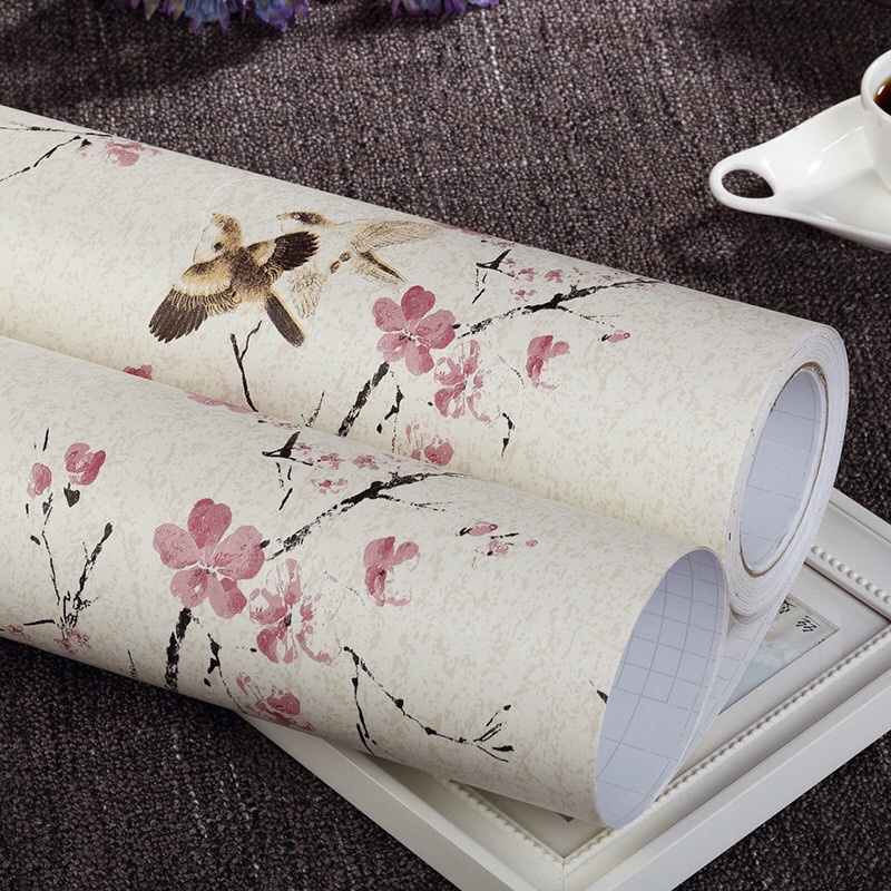 Decal dán tường khổ ngang 1.2m hoa đào