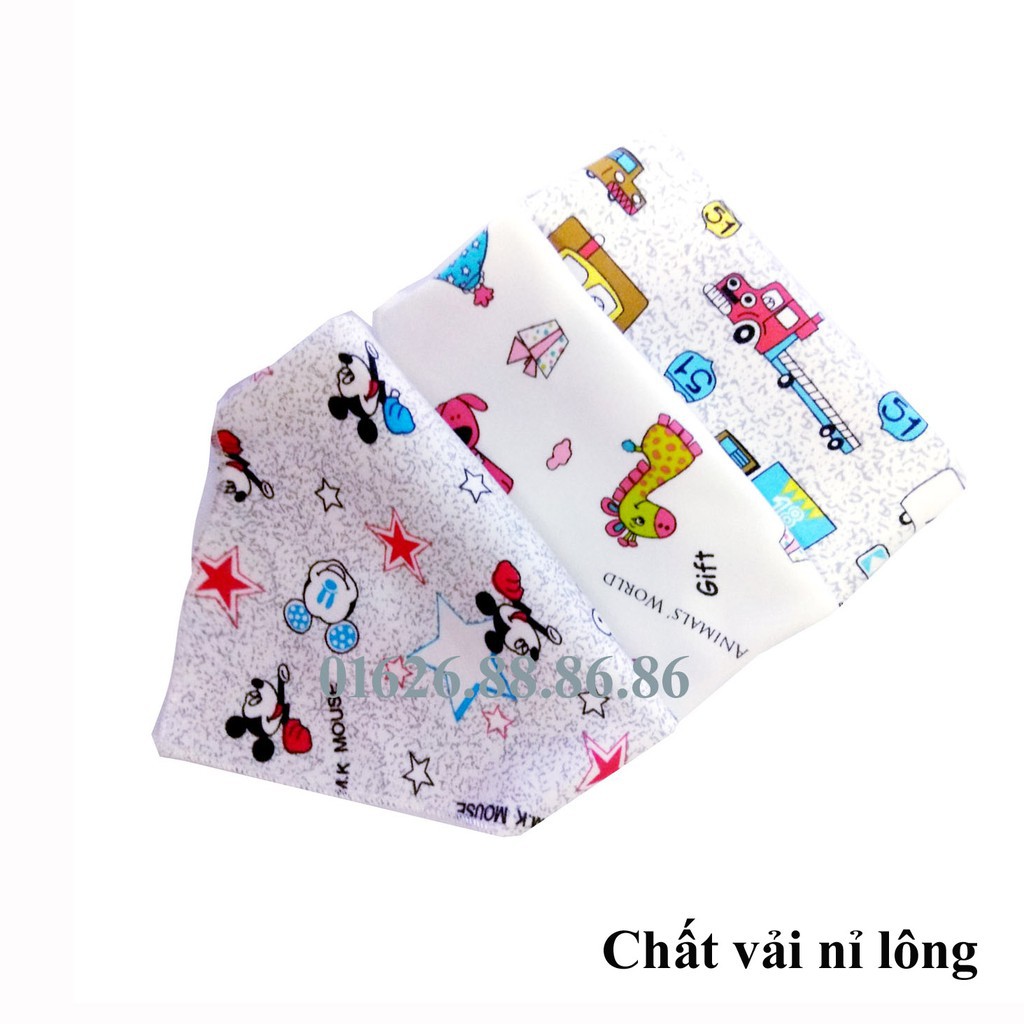 Khăn yếm tam giác đeo cổ - Set 10 Chiếc có cúc bấm cho bé sơ sinh đến 4 tuổi