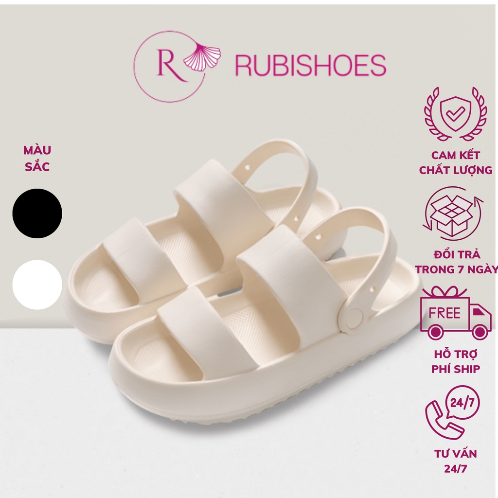 DÉP SANDAL BÁNH MÌ ''RUBISHOES'' NAM NỮ 2 QUAI NGANG SIÊU ÊM-SDA17