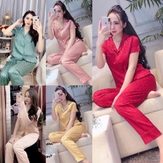 Bộ lụa gấm áo cộc quần dài