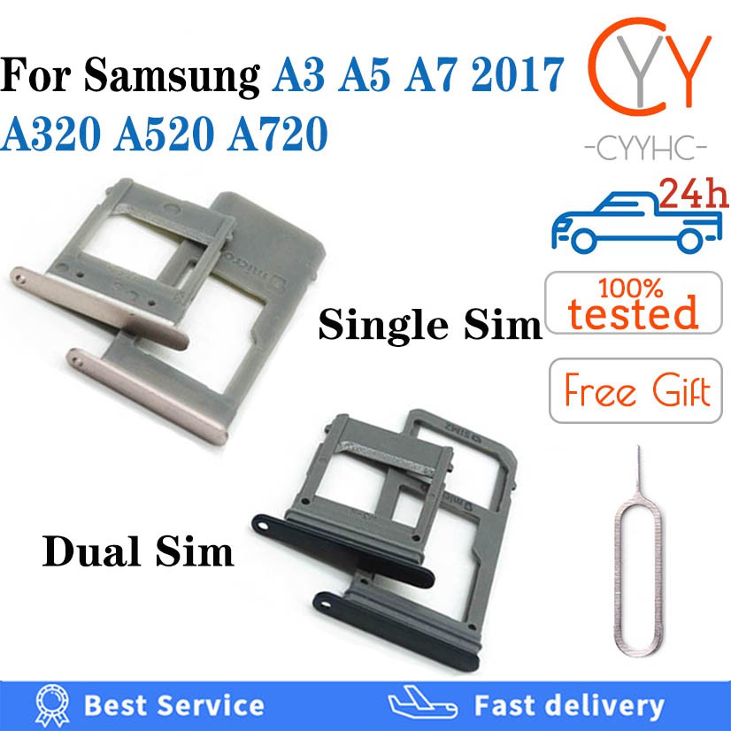 Khay Đựng Sim / Thẻ Nhớ Micro Sd Cho Samsung Galaxy A320 A520 A720 2017 A3 A5 A7