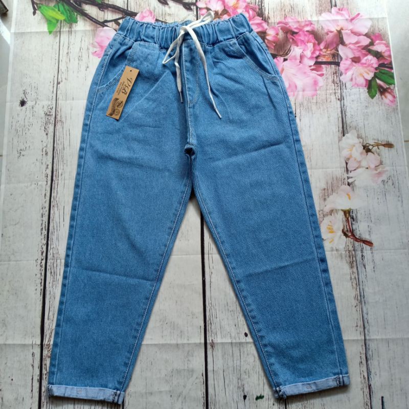 quần baggy jeans 9 tấc lưng thun