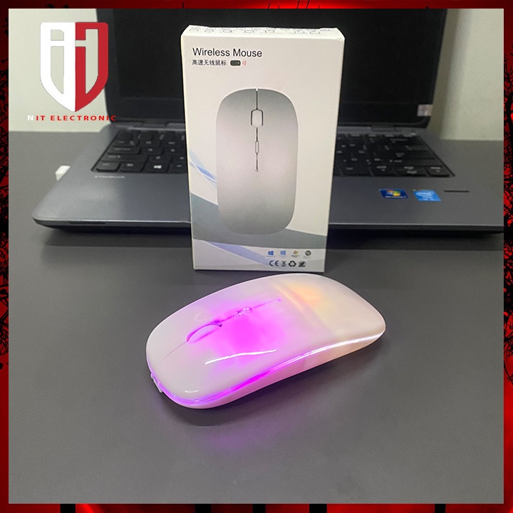 Chuột không dây máy vi tính pin sạc SIlent Wireless mouse mini chuột game gaming led RGB