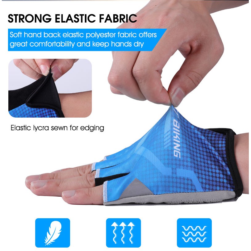 Găng tay WEST BIKING hở nửa ngón dùng để đi xe đạp/ thể thao ngoài trời chống sốc chống trượt cho nam nữ