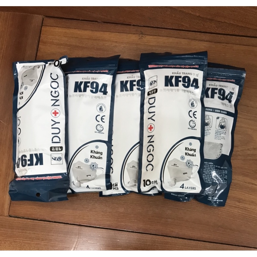 Combo 5 túi khẩu trang y tế Duy Ngọc KF94 (5 x 10 chiếc)