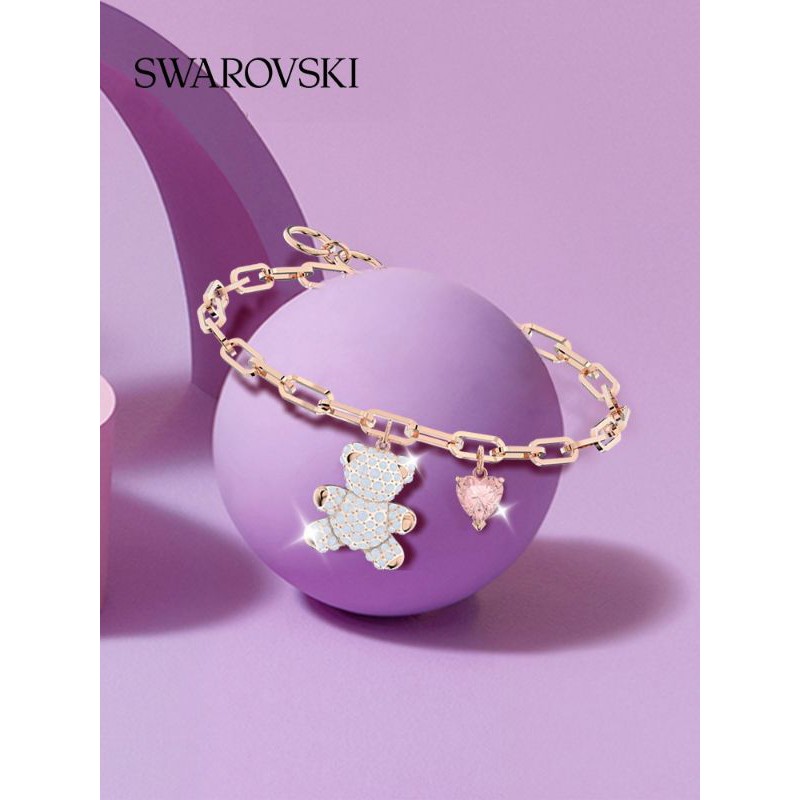 SWAROVSKI Vòng Đeo Tay Hình Gấu Teddy Xinh Xắn Dành Cho Nữ