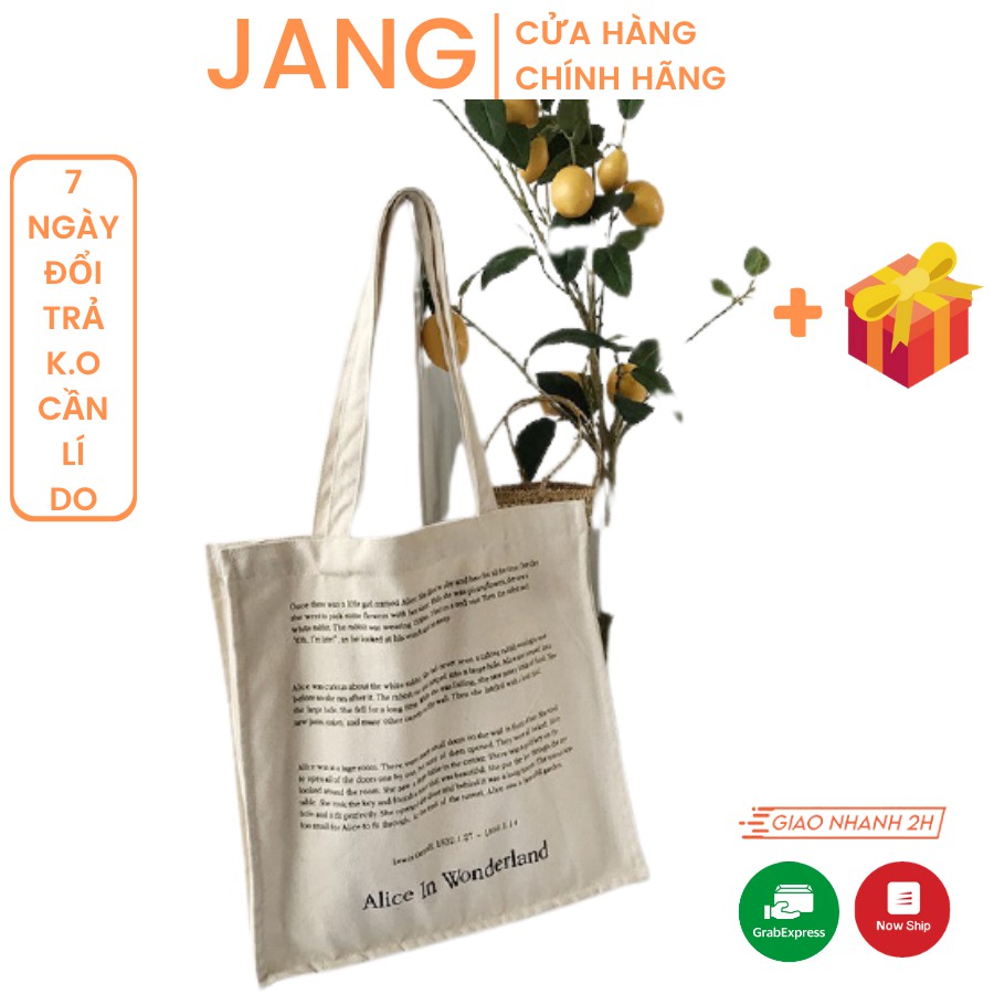 (Freeship từ 50k)Túi Tote Vải Alice Chất Vintage siêu đẹp