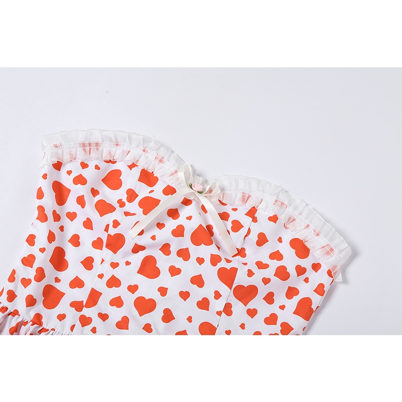 Đầm In Hình Trái Tim Hở Lưng Gợi Cảm D0310