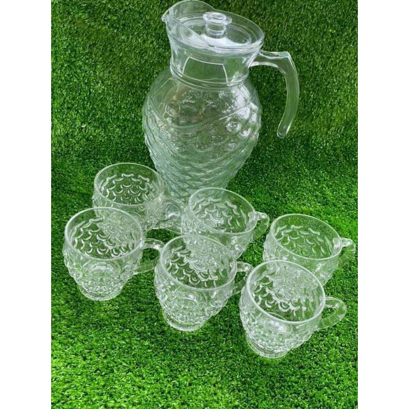 Bộ bình + 6 ly thủy tinh siêu đẹp