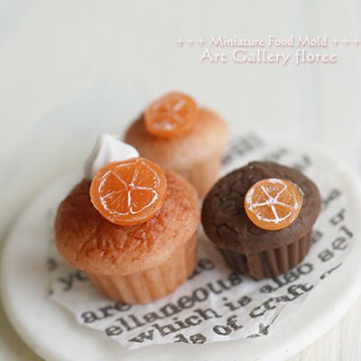 Khuôn silicone trong dẻo nặn thức ăn đất sét minifood dollhouse hình bánh bông lan muffin pound cake