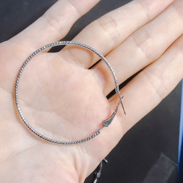 Sỉ 12 đôi khuyên tai tròn vân nổi (5cm)