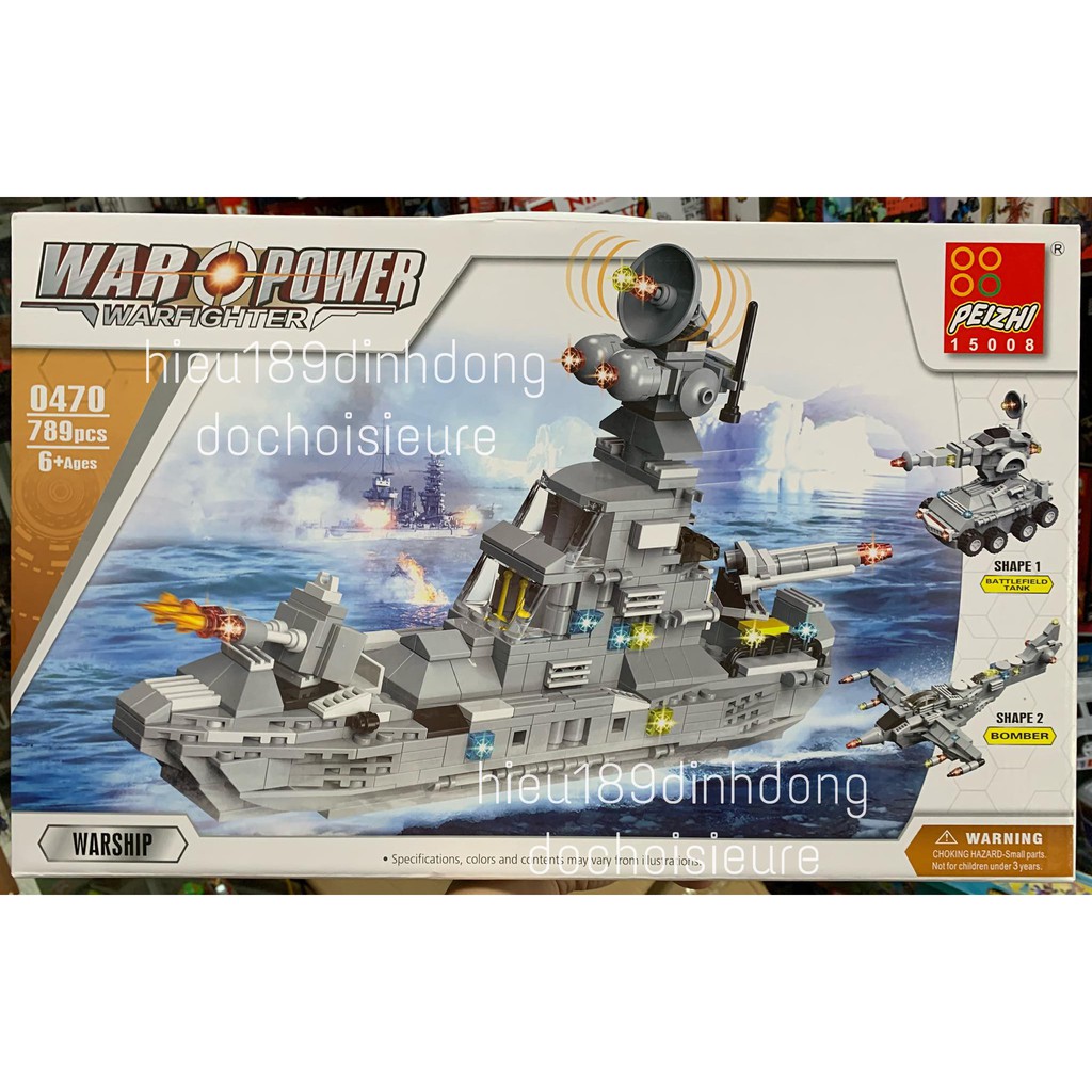 Lắp ráp xếp hình 0470 : Tàu chiến đấu 8in1 789 mảnh