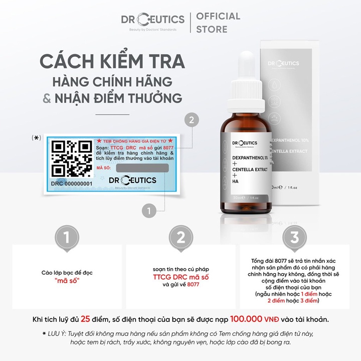 Drceutics B5 Dexpanthenol 10% + Centella Extract + HA, Serum B5 Dr Ceutics Cấp Ẩm Chống Lão Hoá Phục Hồi Da