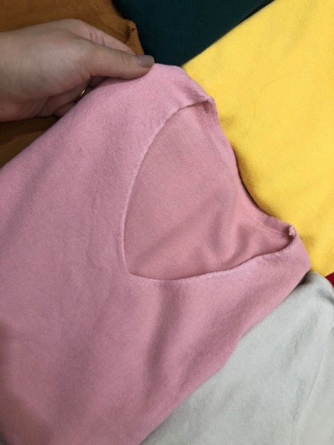 [SIÊU HOT] Áo len mỏng dài tay cổ tim sang chảnh cực xinh cực nhiều màu Zuca Shop