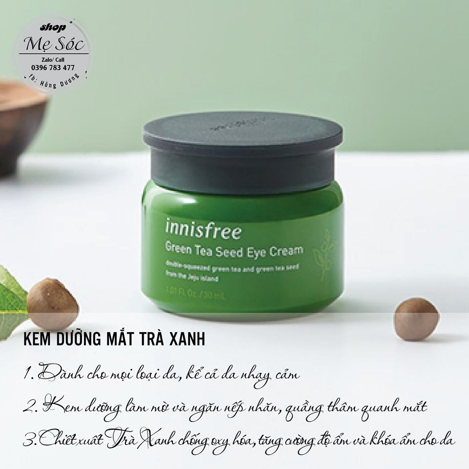 [Sample 1ml] Kem Dưỡng Mắt Trà Xanh Innisfree Green Tea Seed Eye Cream