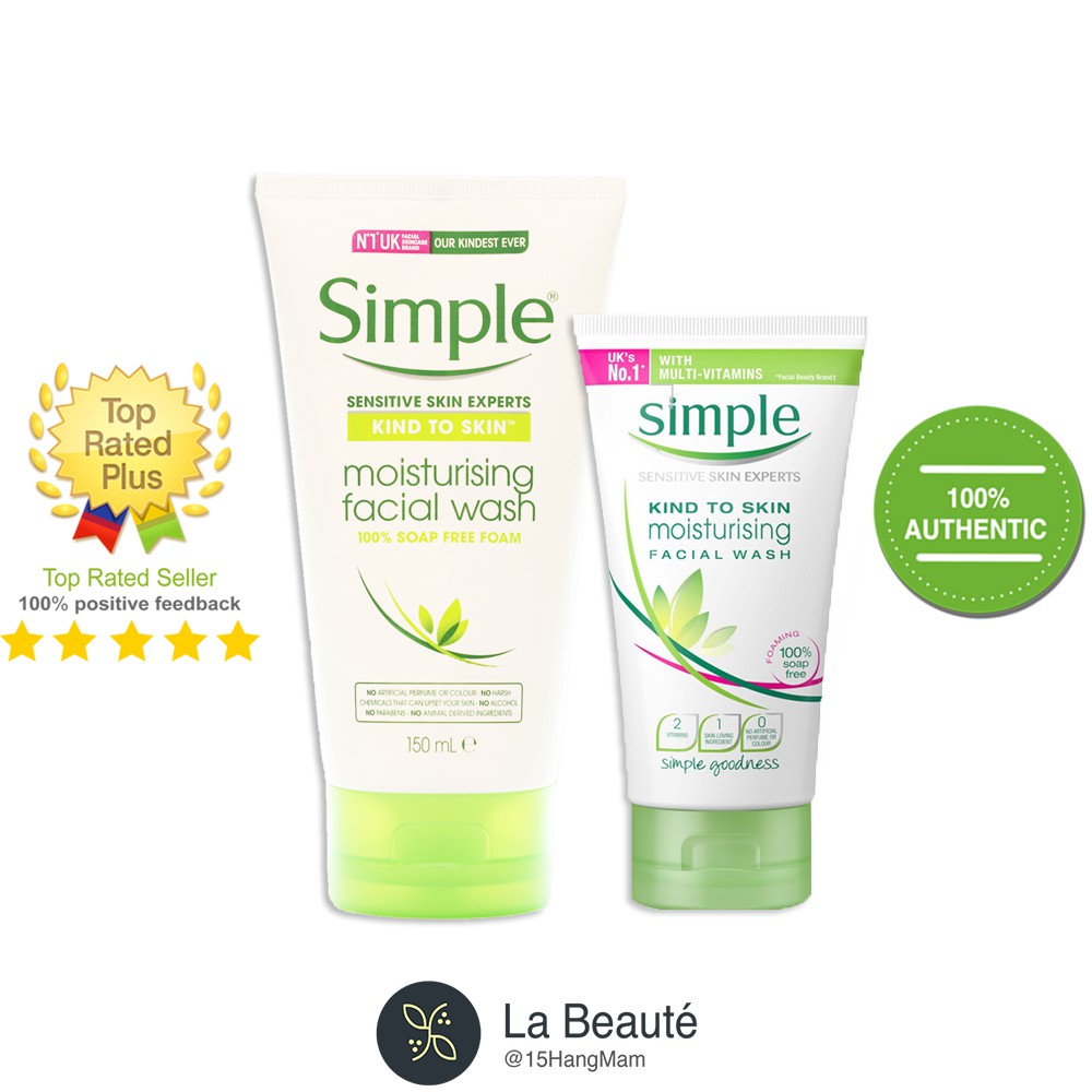 Simple Kind To Skin Moisturising Facial Wash- Sữa Rửa Mặt Cho Da Nhạy Cảm 150ml | BigBuy360 - bigbuy360.vn